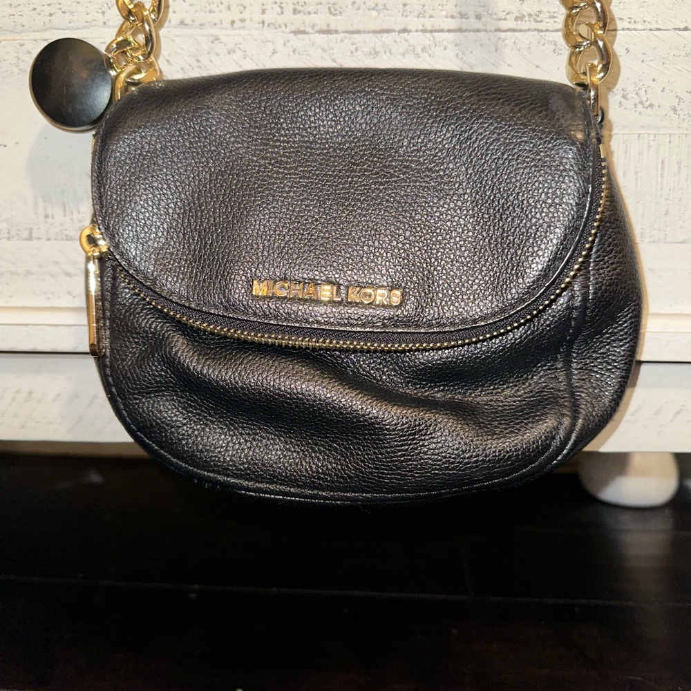 Michael Kors Black Leather Crossbody Bag